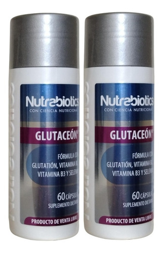 X2 Glutaceon Nutrabiotics X 60 - Unidad a $2417