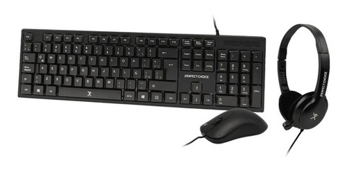 Teclado Mouse Y Audífonos 3.5mm Perfect Choice Pc-201717