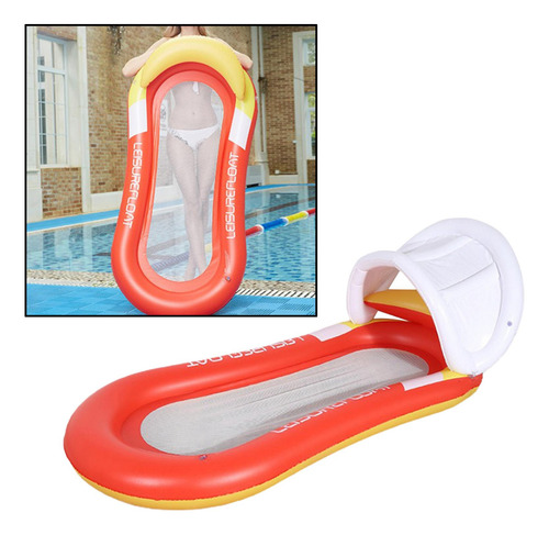 Hamaca Inflable De Lujo Flotador Silla El 160x90cm Rojo