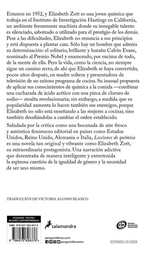 Libro Lecciones De Química Bonnie Garmus Editorial Salamandra