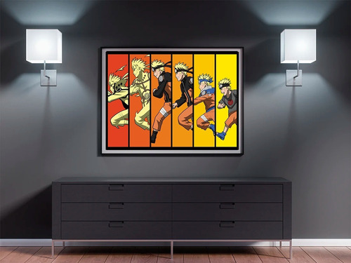 Poster Narutos Con Marco Decorativo Negro 66cm X 96cm