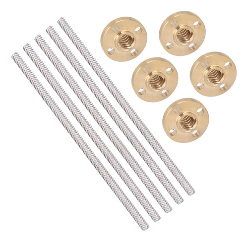 Juego De 5 Tornillos De Plomo T8x8 Para Impresora 3d, Tuerca