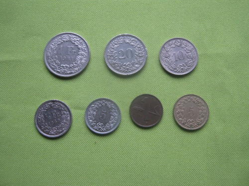 Suiza  Lote 6 Monedas  Diferentes 