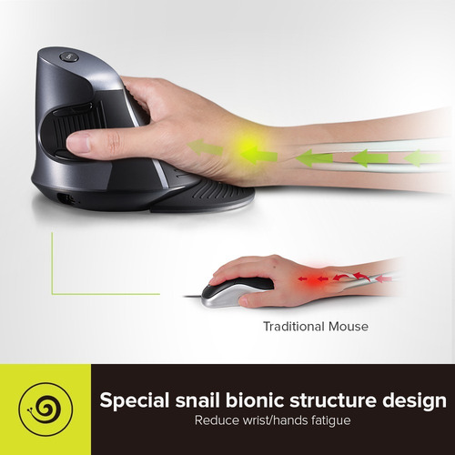 Delux Mouse Vertical Inalámbrico 2.4g Y Bluetooth Recargable