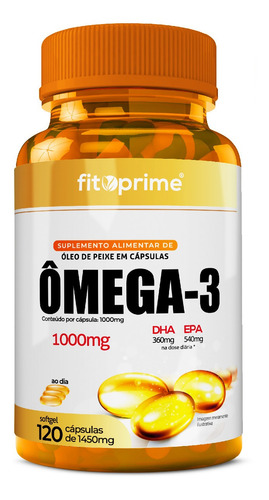 4 Potes Ômega 3 Óleo De Peixe 1000mg 120 Cápsulas Fitoprime