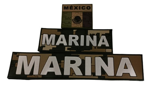 Juego De Insignias De Pvc Marina Con Bandera Pixceleado