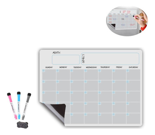 Calendário De Parede Semanal Com Ímãs Apagáveis Para Criança