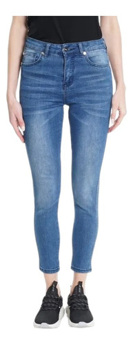 Jeans Skinny Tiro Alto Mujer Ellus Gisele Azul