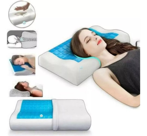 Almohada Viscoelástica Ergonómica Con Gel Refrescante 62x34