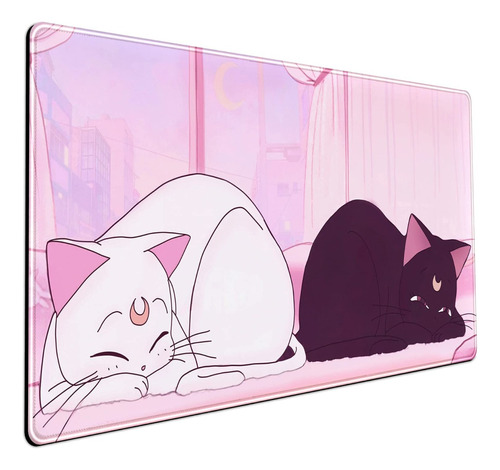 Mouse Pad Largo Arte Cute Kawaii Gatitos Anime 40x90cm