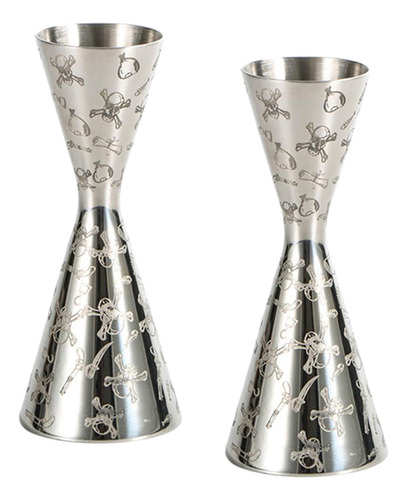 2 X Taza Medidora De Material Acero Inoxidable 30/60 Ml