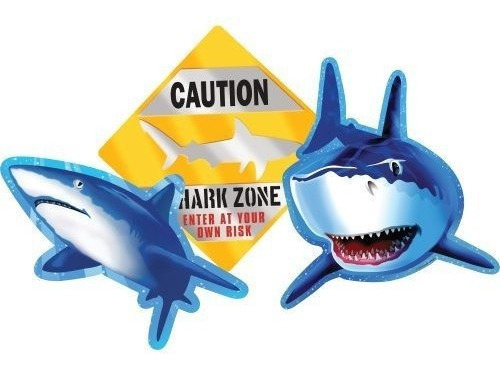 Decoracion Creativa Shark Splash 3 Conde Cutout Party Decora