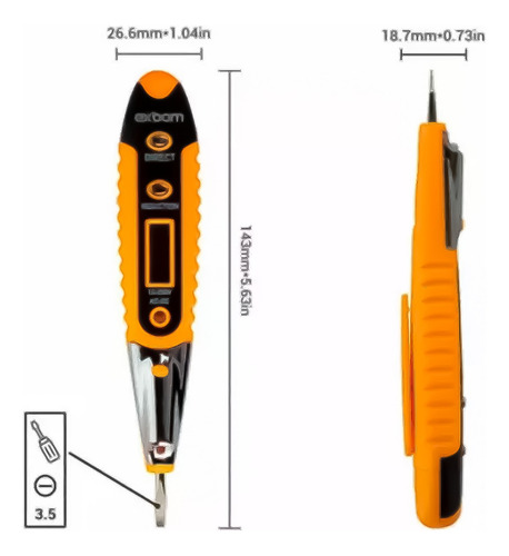 Caneta Detector De Tensão Lanterna 12a - 250v Teste Digital