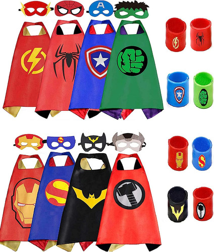 Cotatero Kids Dress Up Superhero Capes Sets & Slap Bracelets