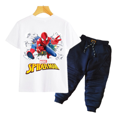 Conjuntos Para Niños De Spiderman - Camiseta Sublimada