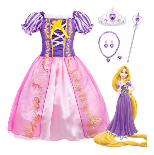 Vestido De Rapunzel Princesa Día Del Niño Cosplay Disfraz