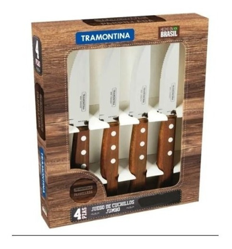 Cuchillos Jumbo 4 Piezas Asado Churrasco Tramontina (25pzas)