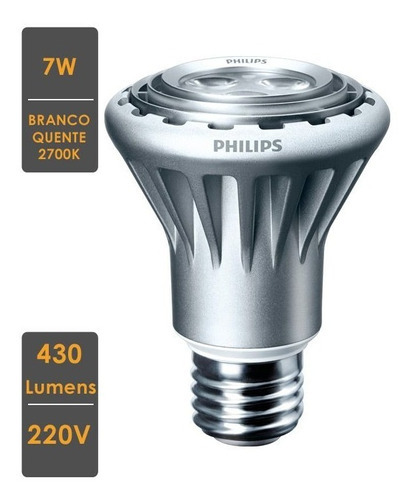 Lámpara LED LED de 7 W, par 20, 2700 K, 220 V, 85%