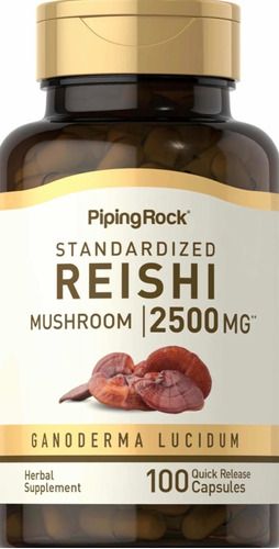 Reishi Mushroom Standardized 2500 Mg X 100 Cap. Piping Rock