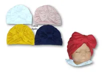 Comprar 5 Gorros Turbantes Para Bebes Niñas 0-36 M. Moños O Flor 