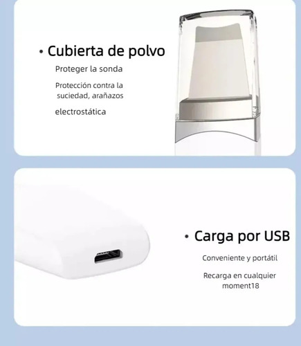 Limpiador Facial Ultrasónico 2 En 1 Con Exfoliador To Blanco