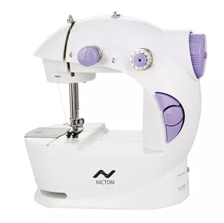 Mini máquina de coser recta Nictom MC01 portable blanca 220V