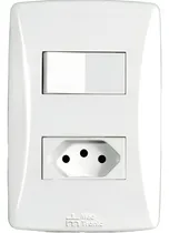 Comprar Mectronic Petra Conjunto 4x2 Tomada 10a Interruptor Simples Cor Branco