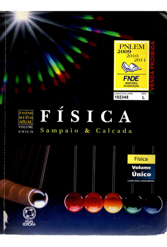 Livro Física, Volume Único, Sampaio, Calçada