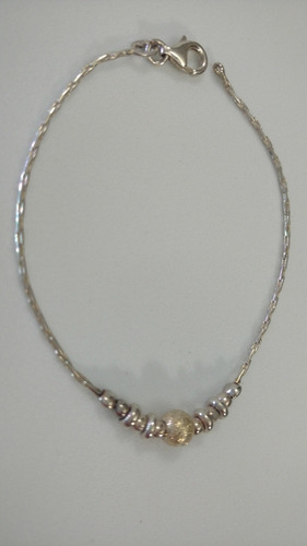 Imagen 1 de 10 de Pulsera Dama Plata .925, Tejido Fino Usada, Buena Condición