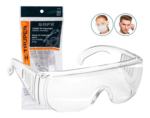 Lentes De Seguridad Truper Len-st Color del cristal Blanco