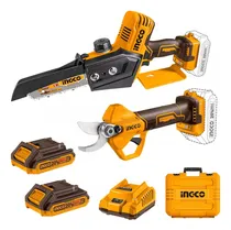 Comprar Combo Mini Motosierra 20v +tijera Poda 20v +2 Baterias Ingco