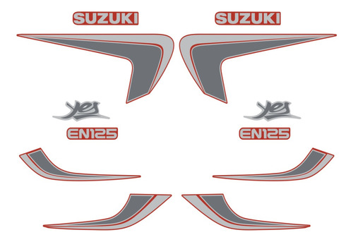 Kit Adesivos Completo Suzuki Yes En125 2006 Vermelha 10624