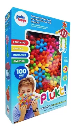 Brinquedo De Montar Encaixe Educativo Plakt Plukt Kit 184 Peças