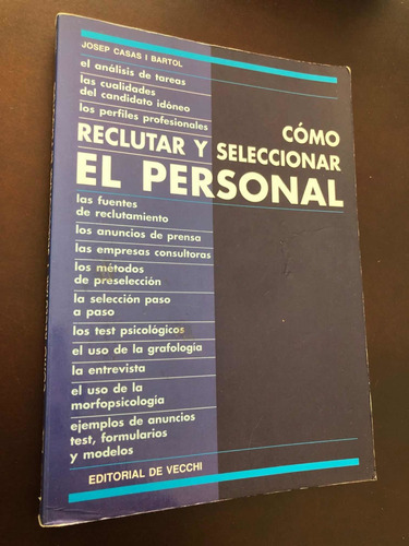 Libro Cómo Reclutar Y Seleccionar El Personal - Josep Casas