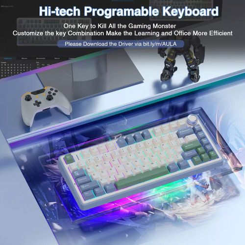 Q0q Teclado De Aula Rgb Inalámbrico F75 Personalizado Con