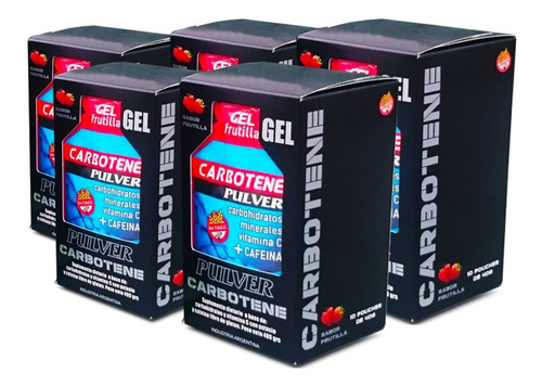 5 Carbotene Gel Pulver Cafeina 50 Geles 40 Gramos Energia Ya