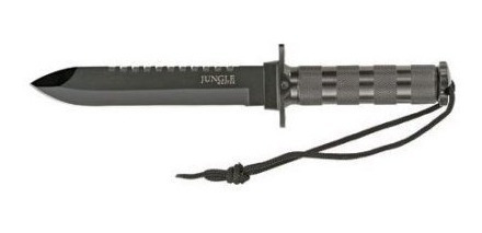 Imagen 3 de 8 de Cuchillo Negro Jungle Master De Supervivencia+grabado Person