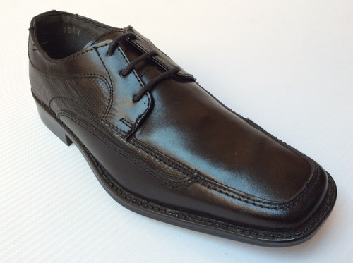 Zapato Eligios Escolar Vestir Piel Cosido Agu Negro 1404704e