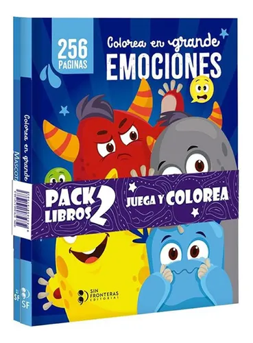 Libro Para Colorear Infantil 2 Unidades Emociones Y Mascotas