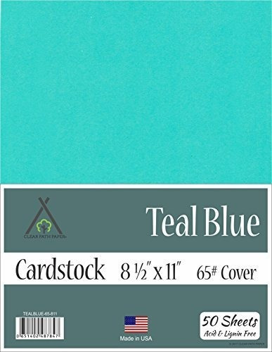 Cartulina Azul Turquesa - 8.5 X 11 Pulgadas - Cubierta De 65