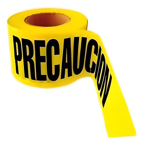 Cinta Perimetral Delimitante Barricada 7.5cm X 305m Nioval Color Amarillo PRECAUCION