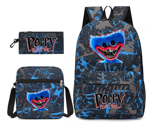 3 Piezas Mochila Con Accesorios Poppy Playtime Huggy Wuggy