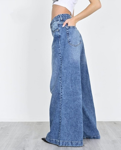 Jean Wide Leg Tiro Medio Primera Calidad Dama Diva