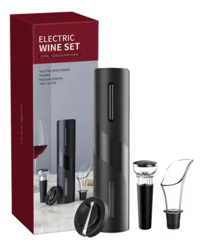 comprar Kit Abridor De Vinho Elétrico Saca Rolha Automático Bateria