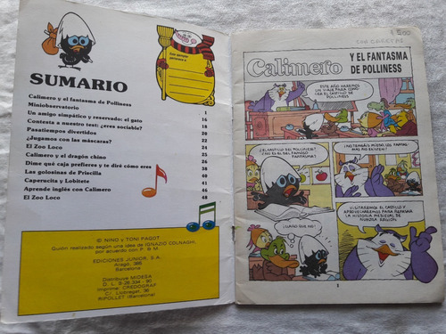 Calimero N° 11 Y El Fantasma De Polliness Con Caretas (Usado)