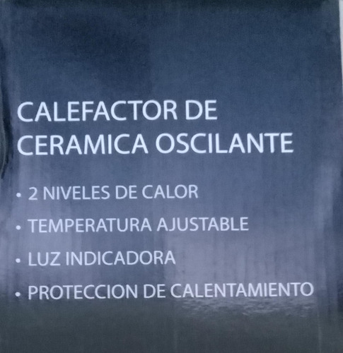 Calefactor Cerámico Con Oscilación Master Craft Color Negro