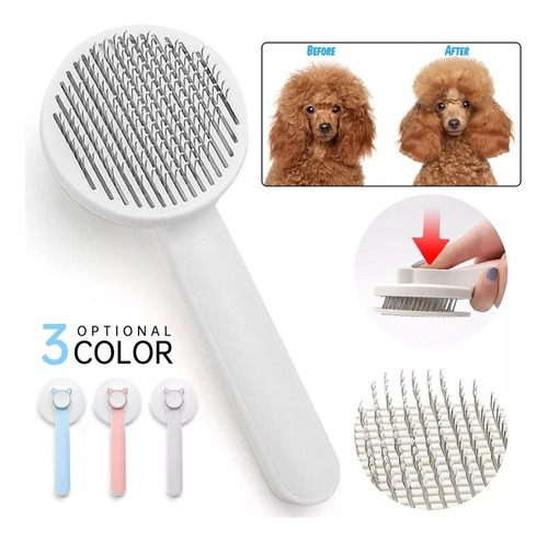 Cepillo De Facil Limpieza Con Boton Extractor Para Mascota