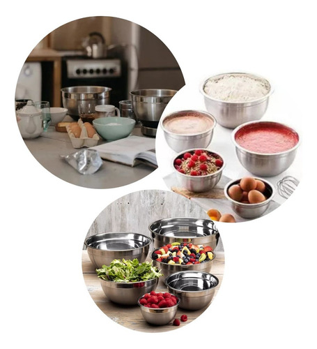 Kit Com 3 Bowl De Inox Profissional 30cm Cumbuca Restaurante
