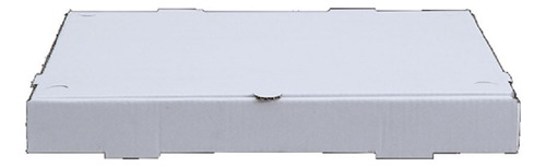 100 Cajas Rectangular Pizza 45x25x4cms Microcorrugado Blanca Color Blanco