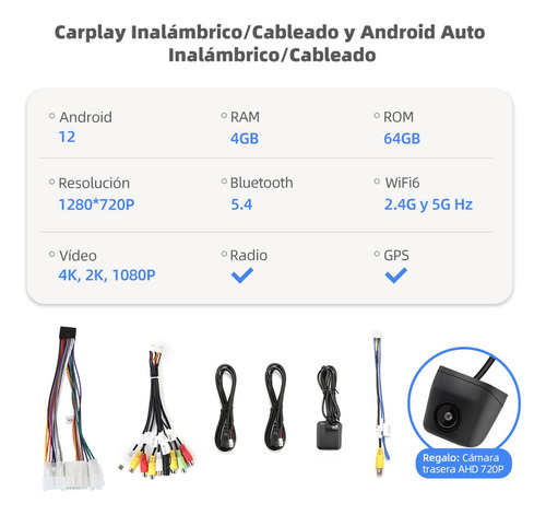 Estéreo 4+64g Carplay For Toyota Camry 2002-2006 4k Wifi6